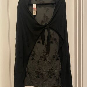 Westbound Black Floral Lace Swim Coverup